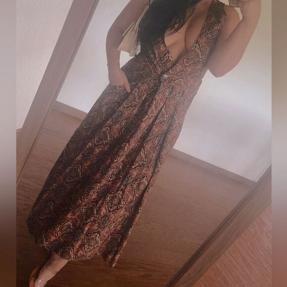 Vintage Elegant Sleeveless Patterned Dress - Picture 1 of 7